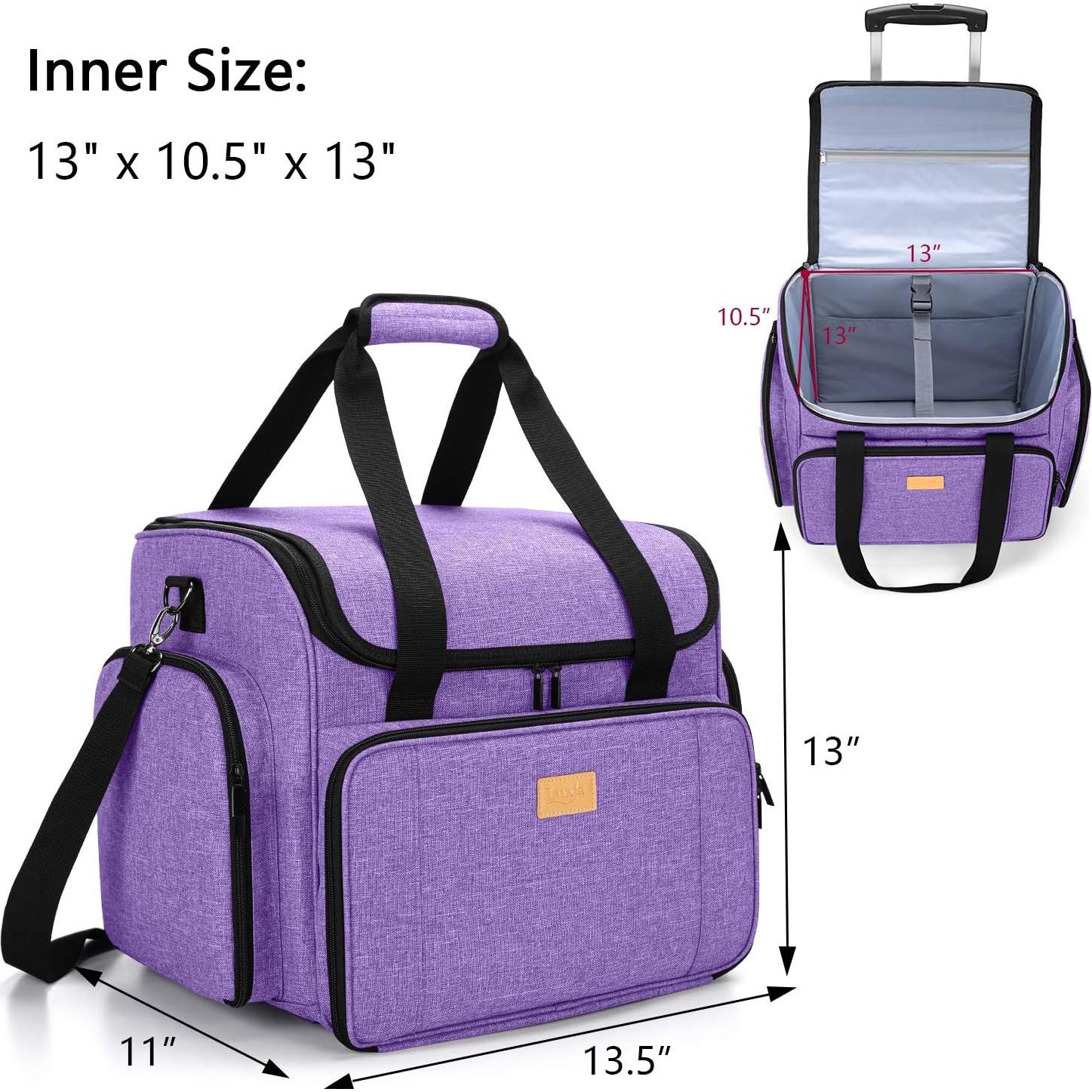 Funda para Overlock LUXJA con Carro Desmontable Púrpura