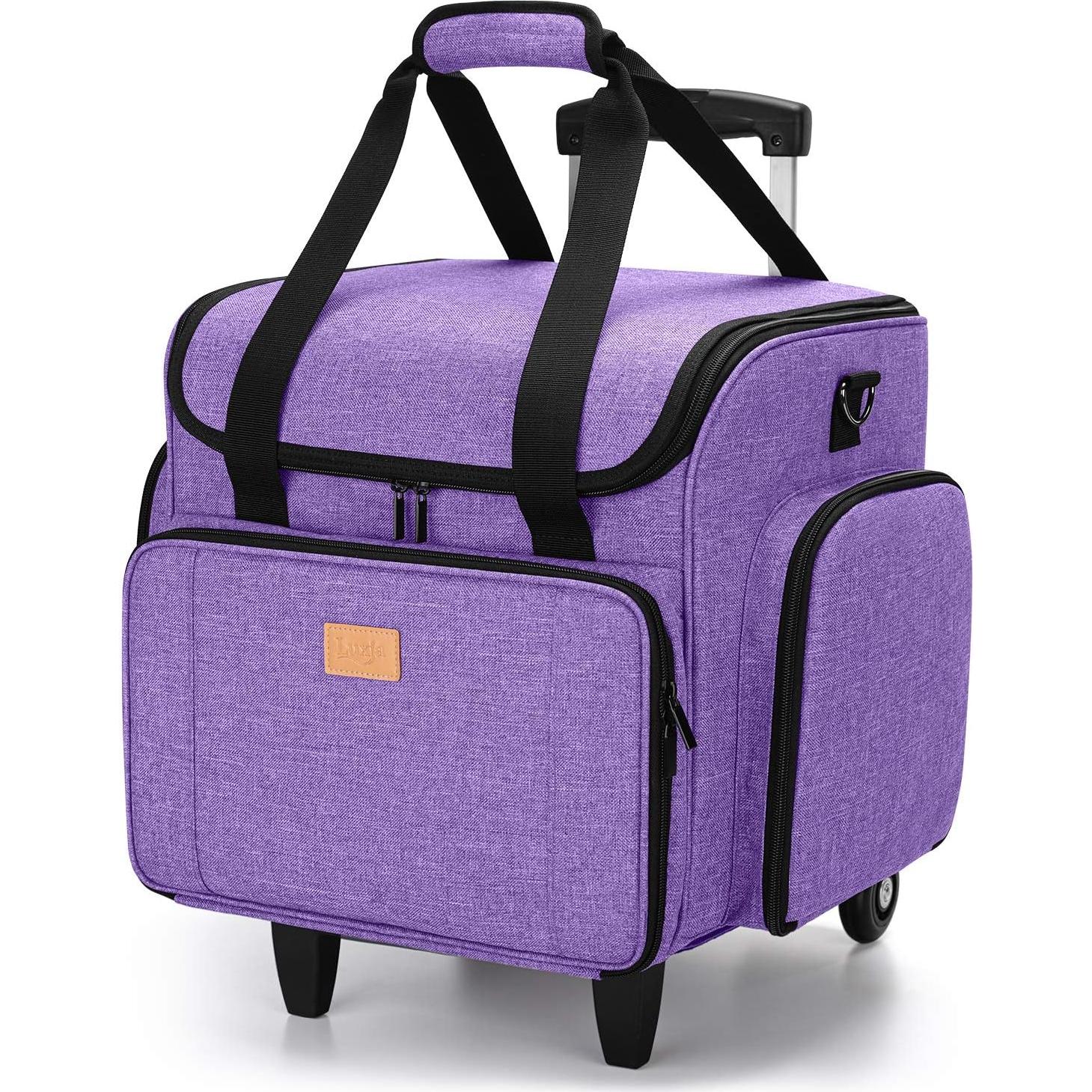 Funda para Overlock LUXJA con Carro Desmontable Púrpura