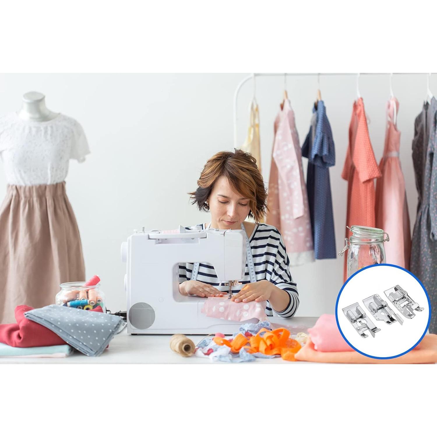 Juego de 3 Prensatelas para Máquina de Coser TISEKER - Acolchado, Costura y Sobrehilado