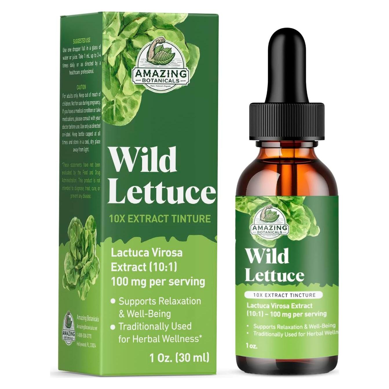 Extracto de Tintura de Lechuga Silvestre Amazing Botanicals 30,000 mg