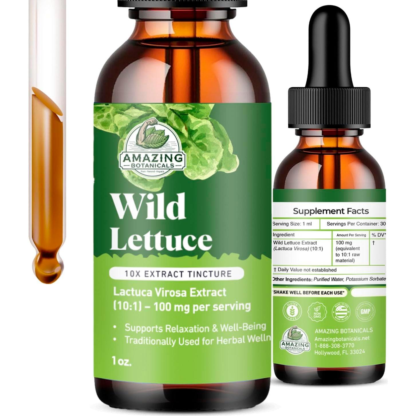 Extracto de Tintura de Lechuga Silvestre Amazing Botanicals 30,000 mg