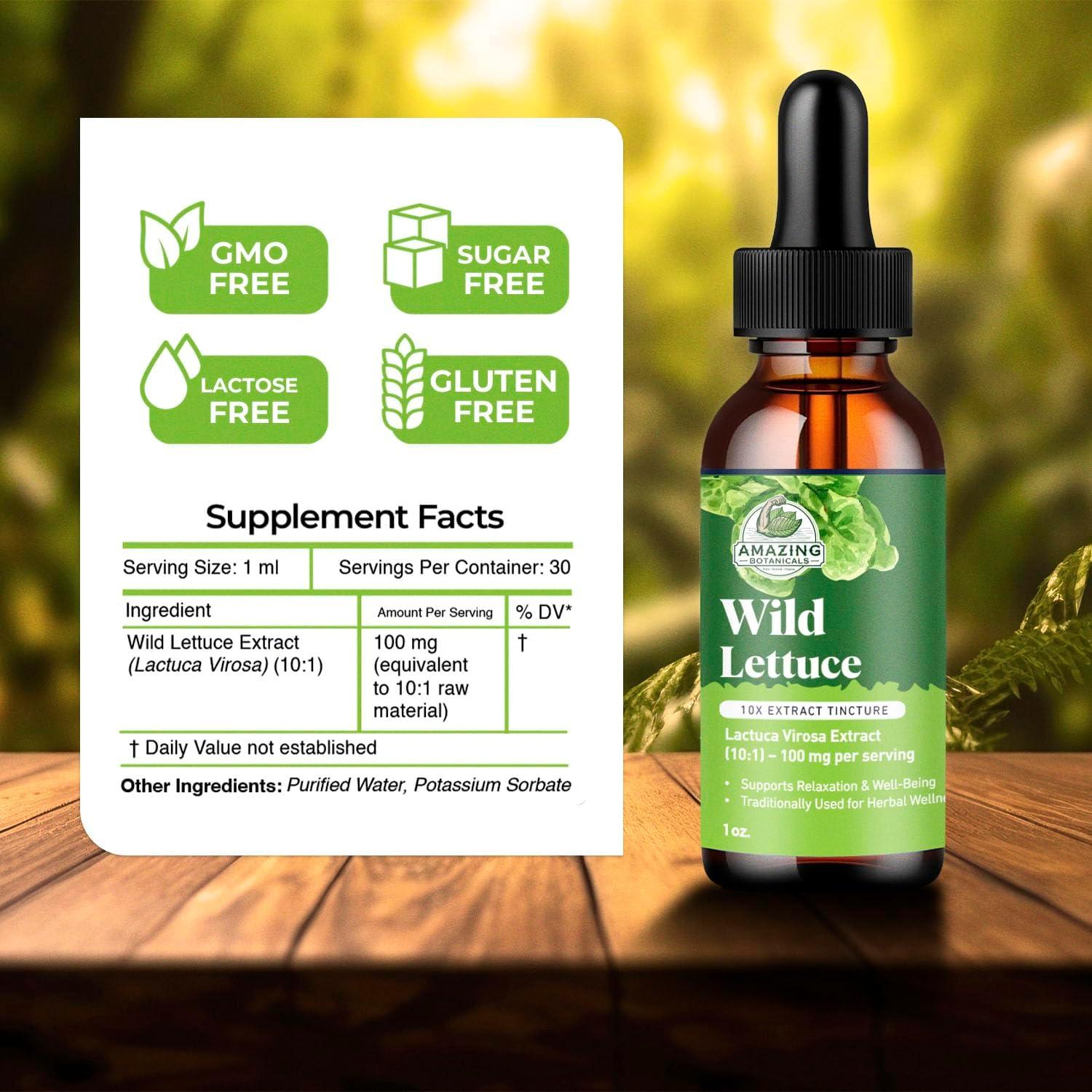 Extracto de Tintura de Lechuga Silvestre Amazing Botanicals 30,000 mg