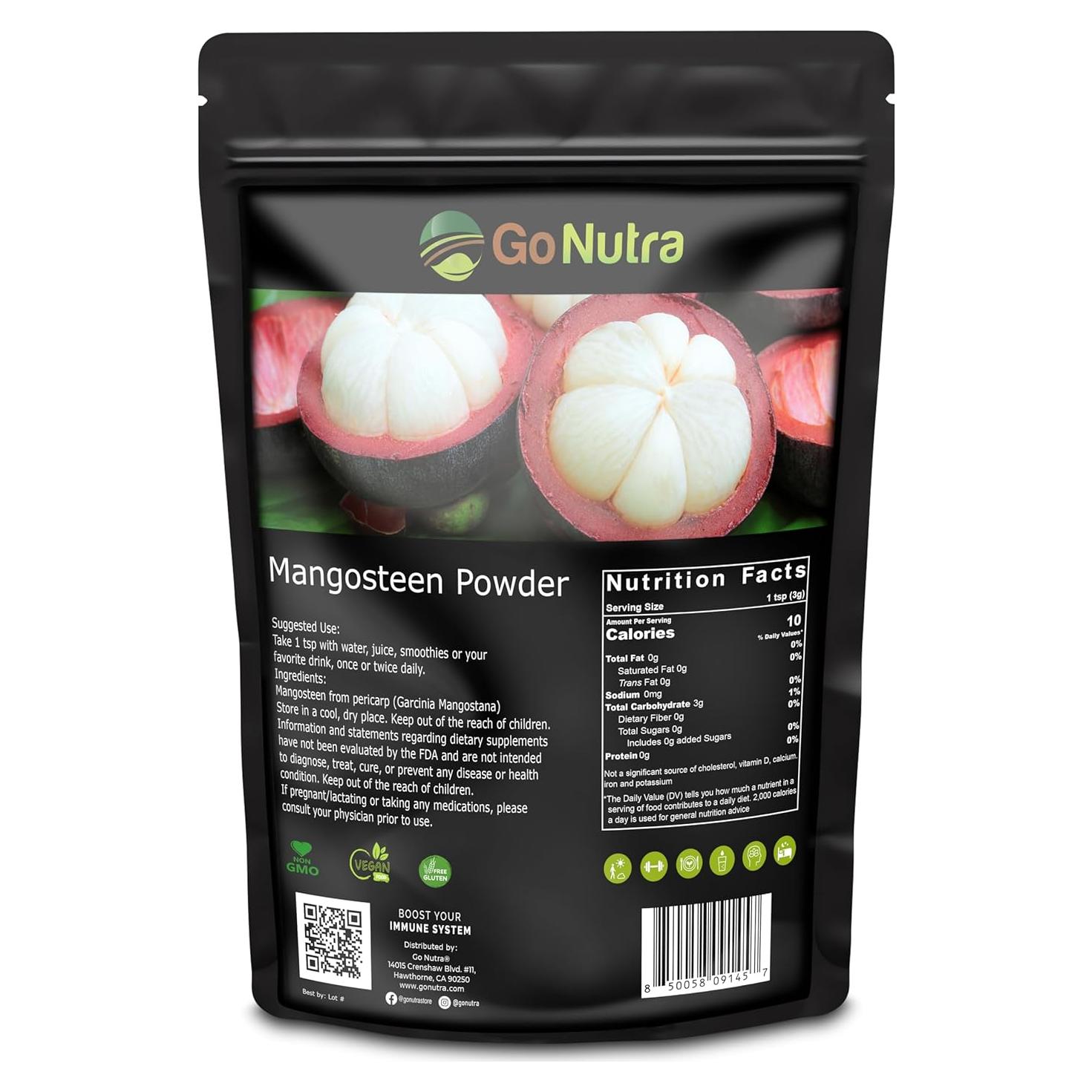 Polvo de Mangostán Go Nutra 227g - Superalimento Antioxidante