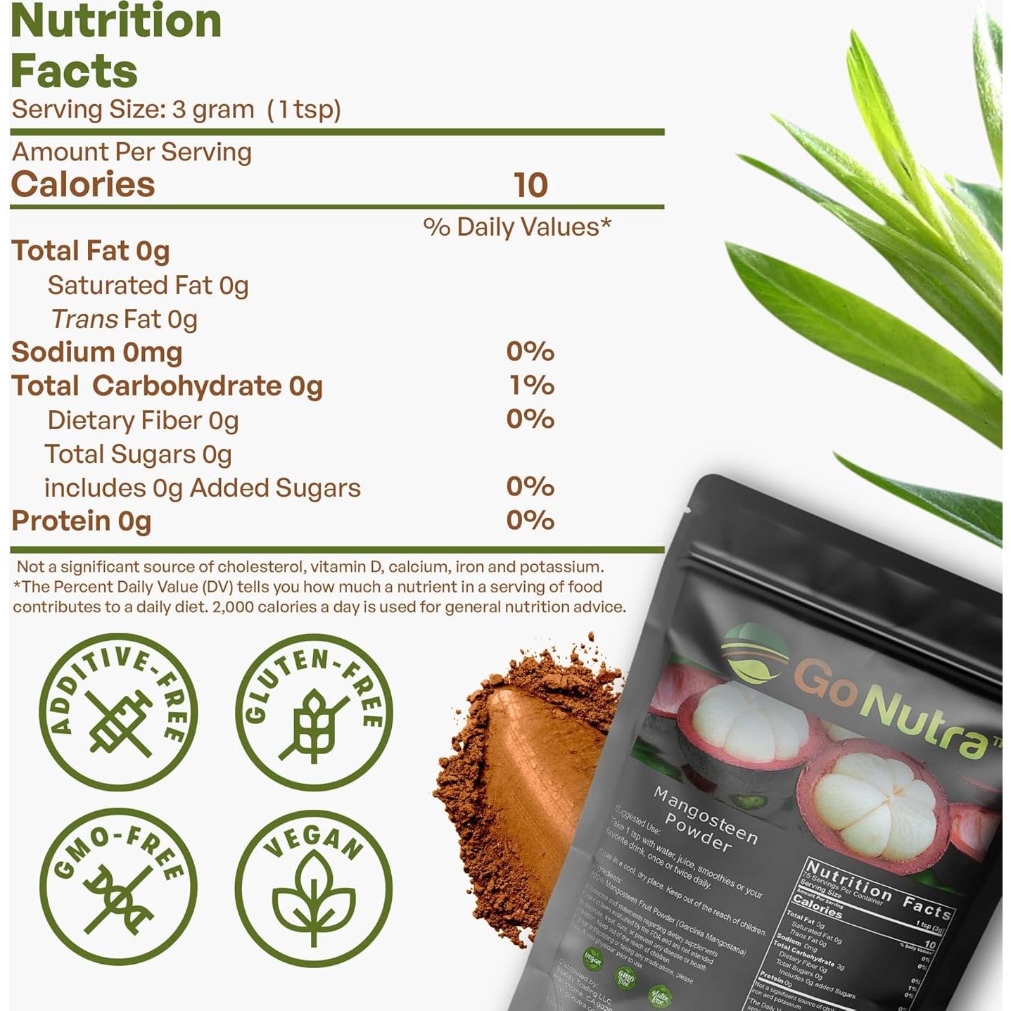 Polvo de Mangostán Go Nutra 227g - Superalimento Antioxidante