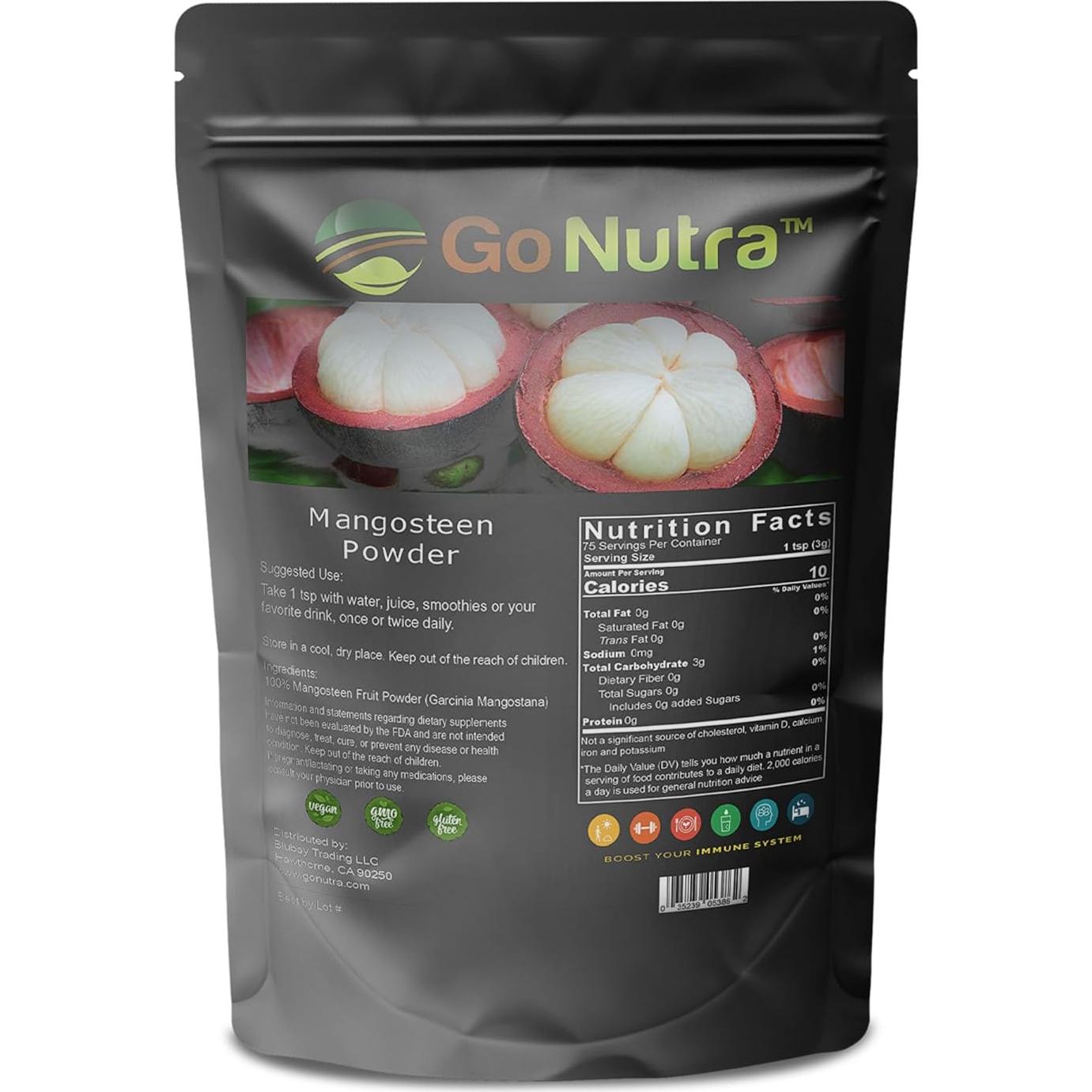 Polvo de Mangostán Go Nutra 227g - Superalimento Antioxidante
