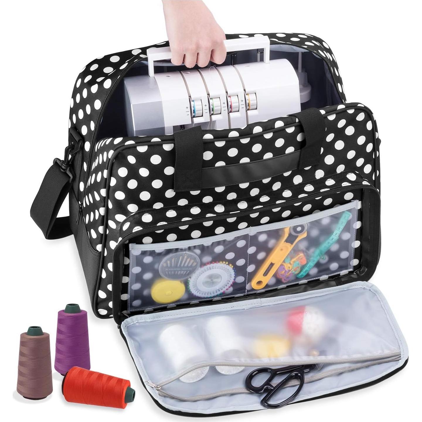 Bolsa de Transporte para Máquina de Coser Yarwo Puntos Negros
