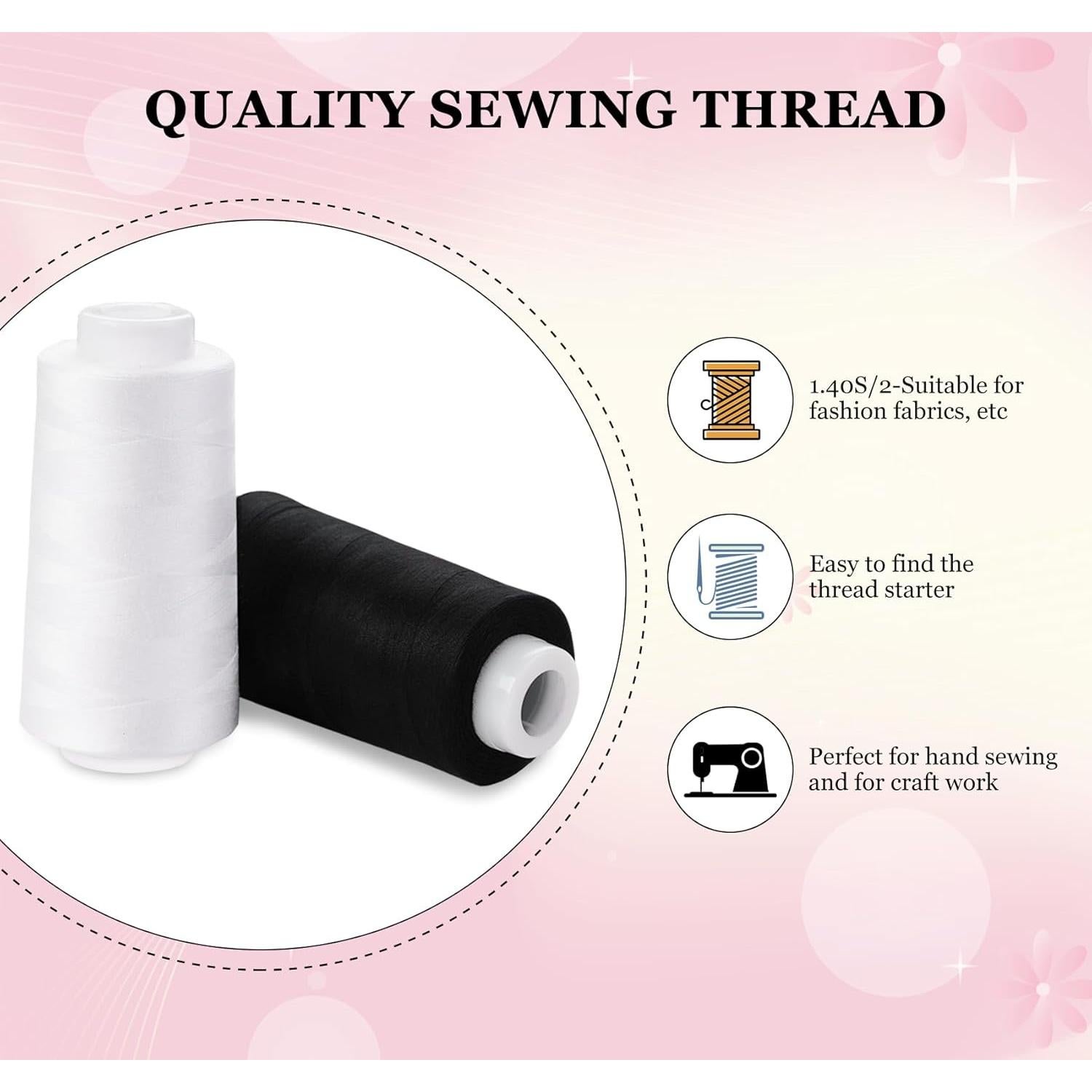 Juego de Hilo de Coser ilauke 4 Carretes 3000 Yards Poliester