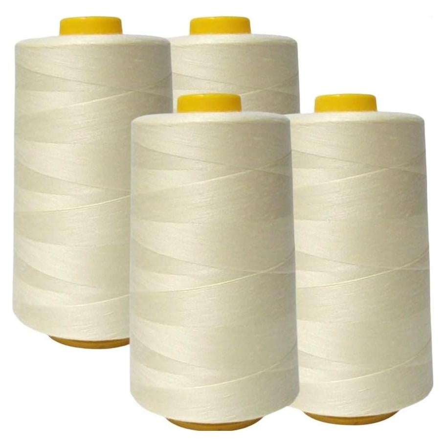 Paquete de 4 Conos de Hilo de Coser AK Trading 6000 Yds Marfil