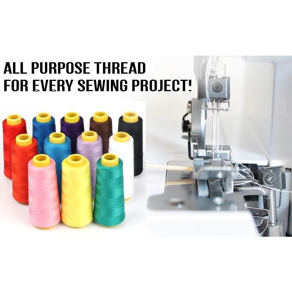 Paquete de 4 Conos de Hilo de Coser AK Trading 6000 Yds Marfil