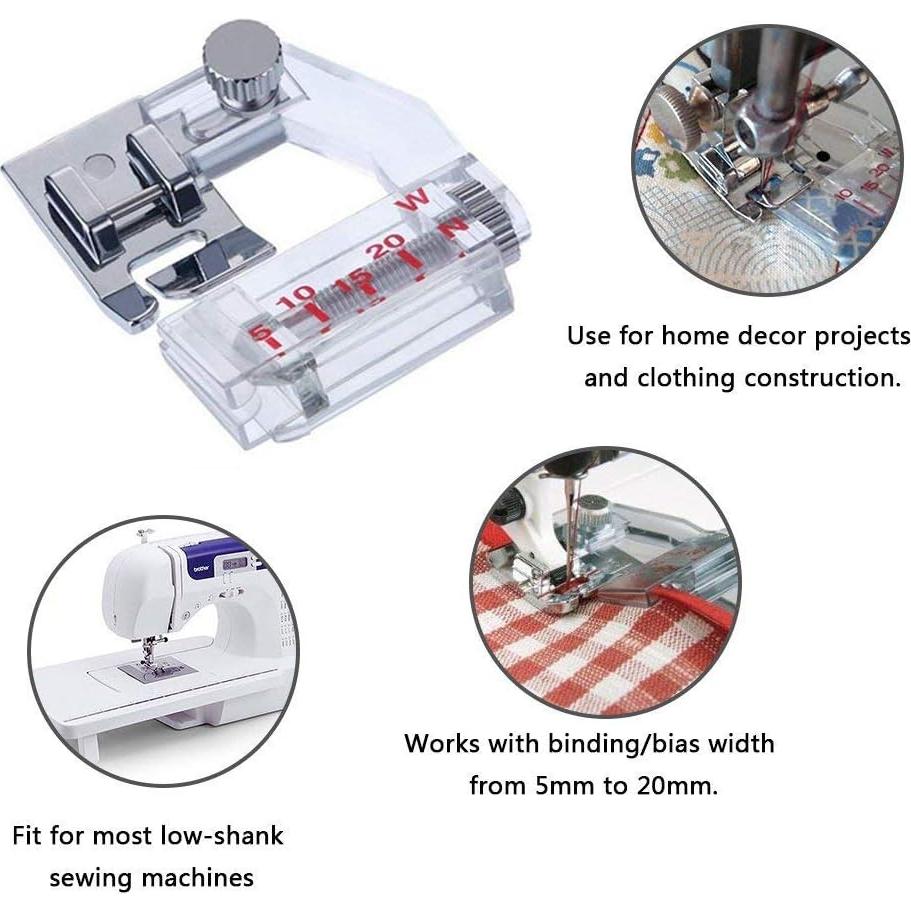 Pie de Prensatelas Ajustable STORMSHOPPING para Cinta Sesgada 5-20mm