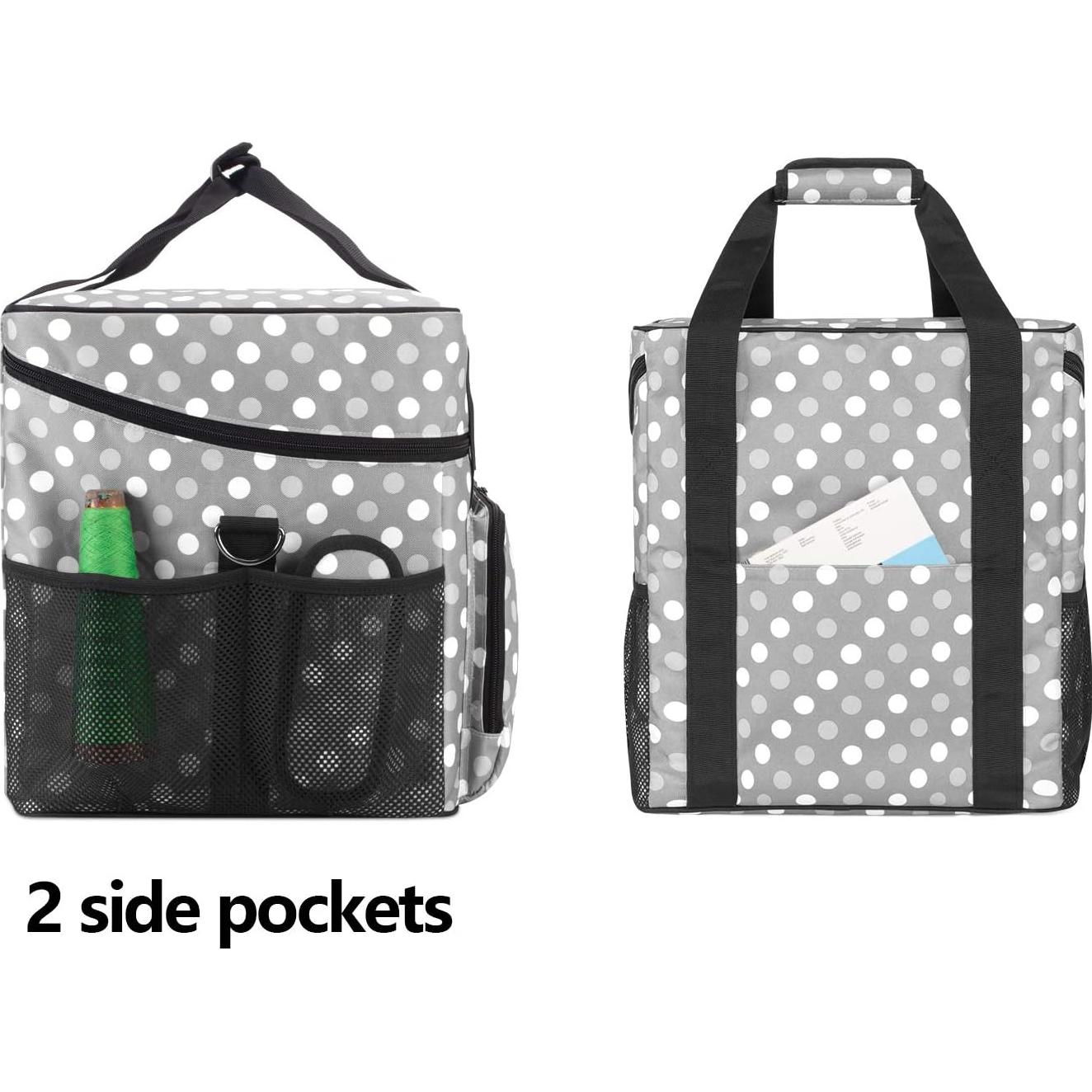 Funda para Serger LUXJA Puntos Grises con Bolsillos 33x30.5x34.3cm