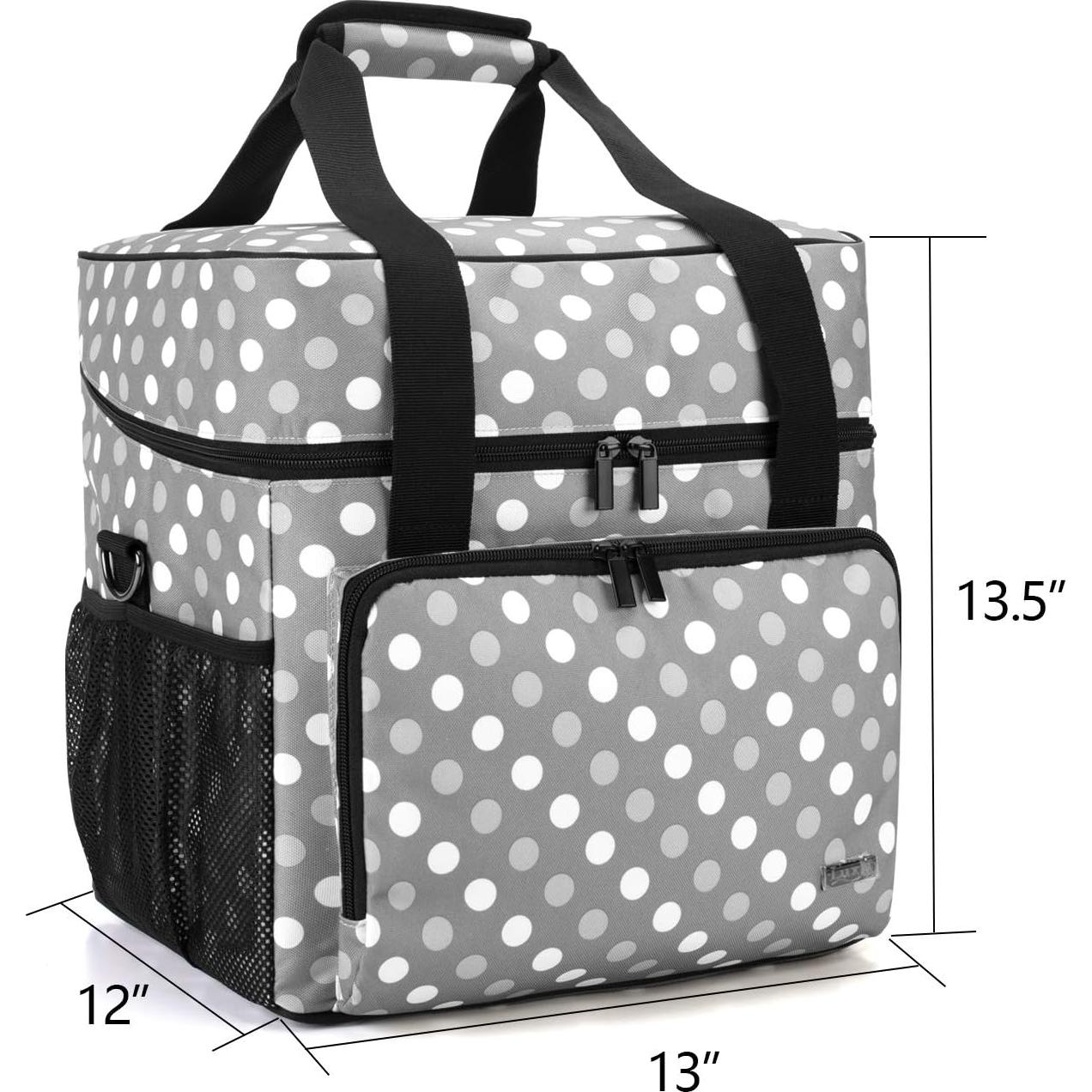 Funda para Serger LUXJA Puntos Grises con Bolsillos 33x30.5x34.3cm