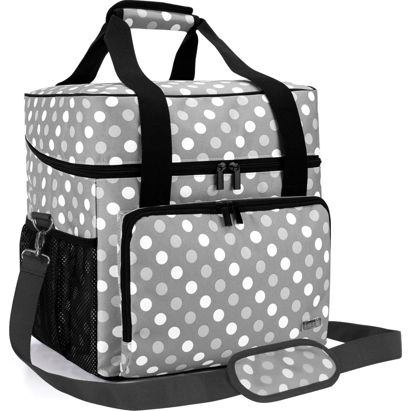 Funda para Serger LUXJA Puntos Grises con Bolsillos 33x30.5x34.3cm