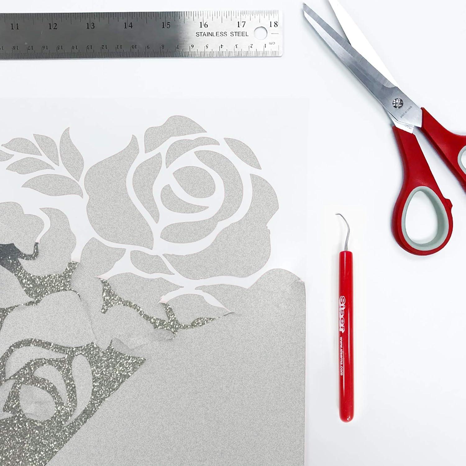 Vinilo de Transferencia Térmica Siser Glitter 30cm x 3.05m Plata