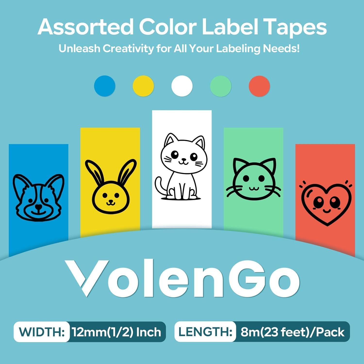 Cintas de Etiquetas VolenGo M950 12mm 5-Pack Colores