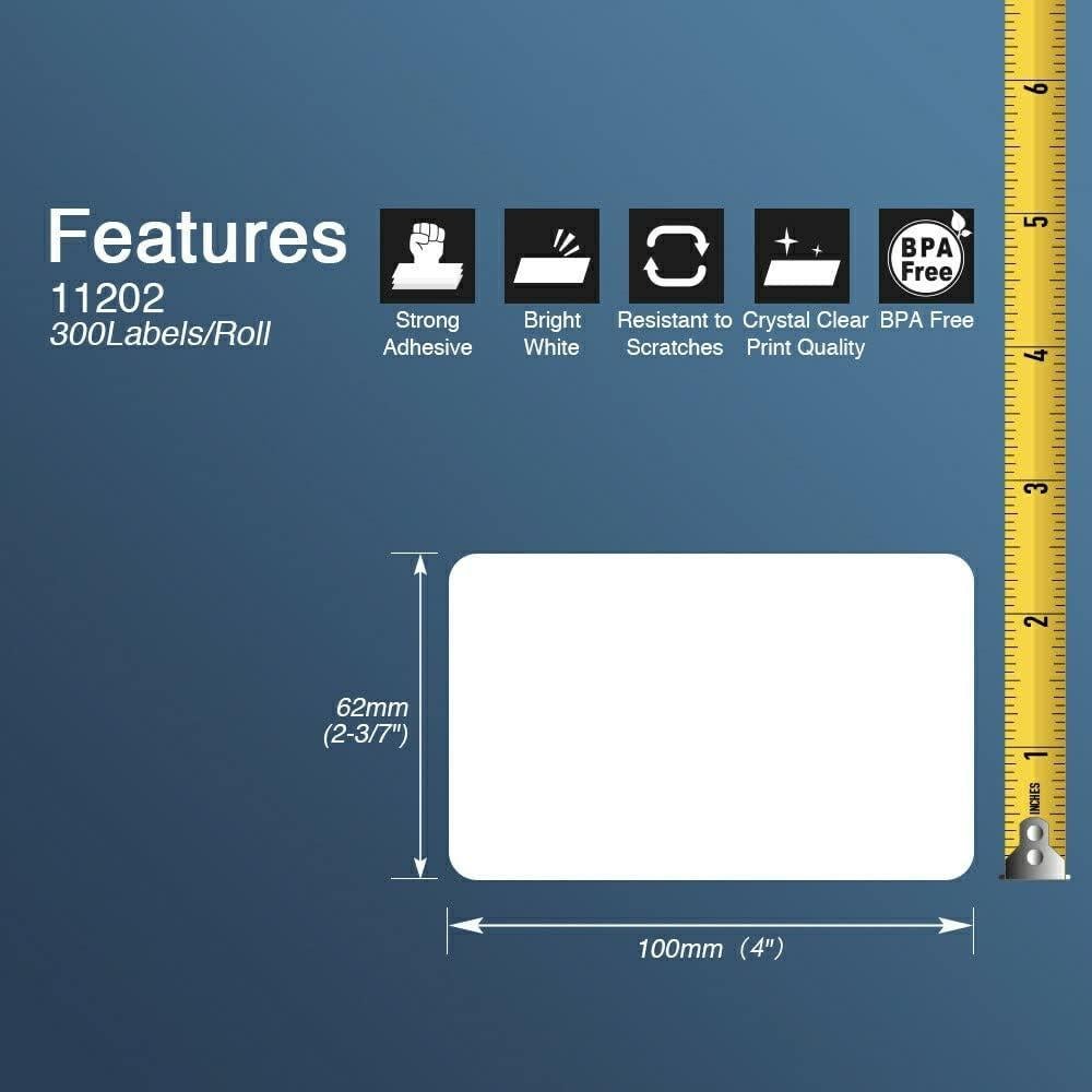 BETCKEY Etiquetas de Envío Naranja 62mm x 100mm para Brother DK-1202