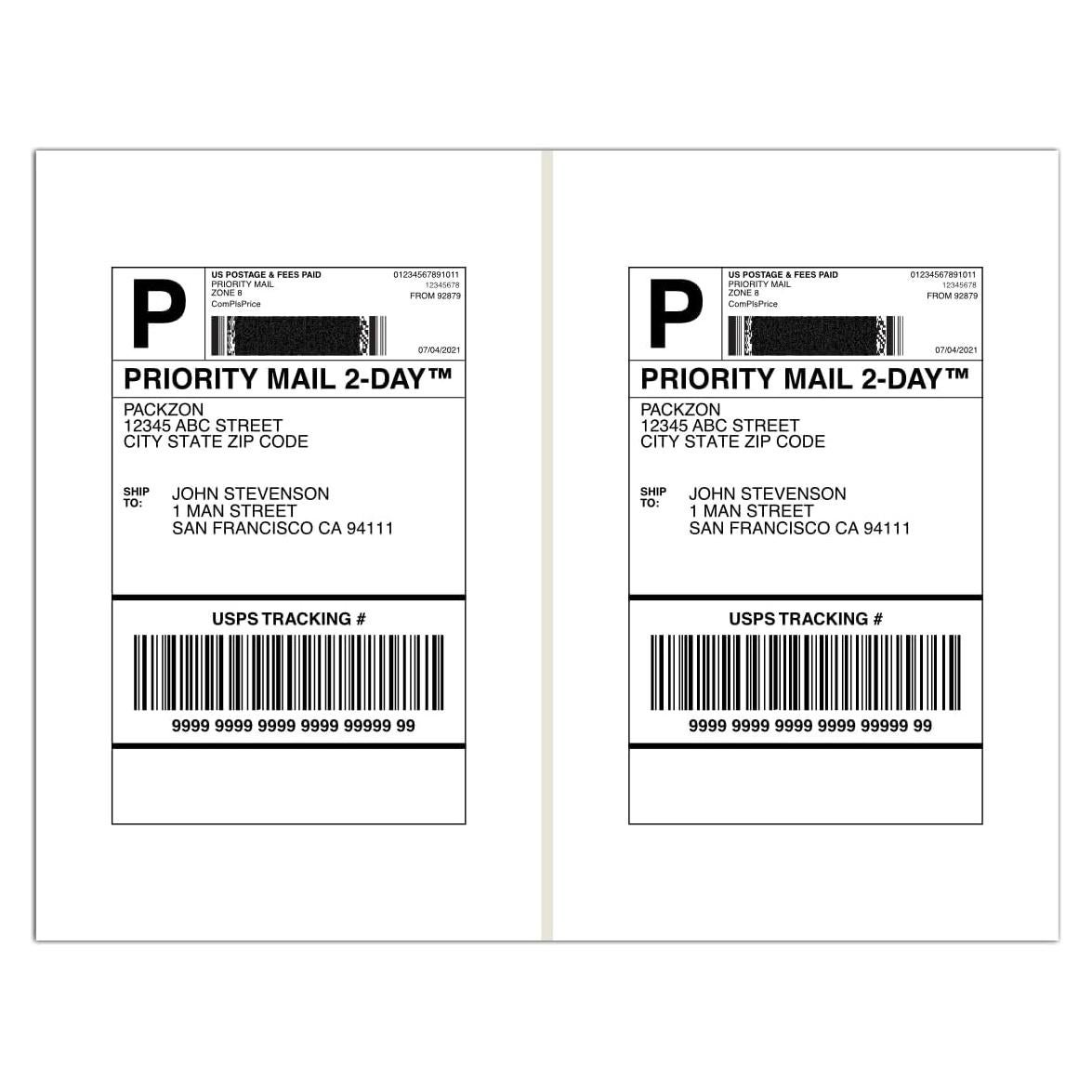 Etiquetas de Envío Autoadhesivas PACKZON 21.6x14 cm 1000 Unidades