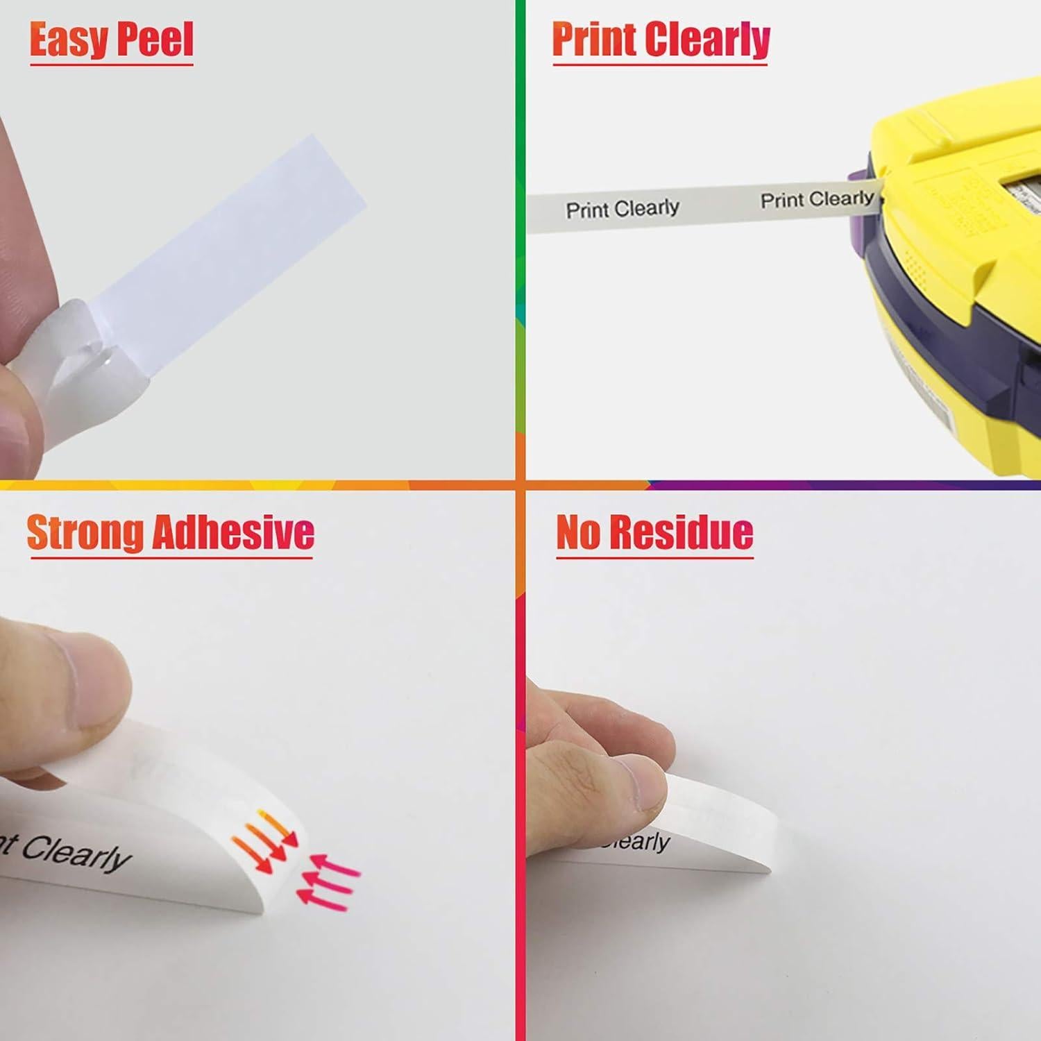 Cinta de Etiqueta 12mm BOYEEZON 6-Pack Compatible Brother