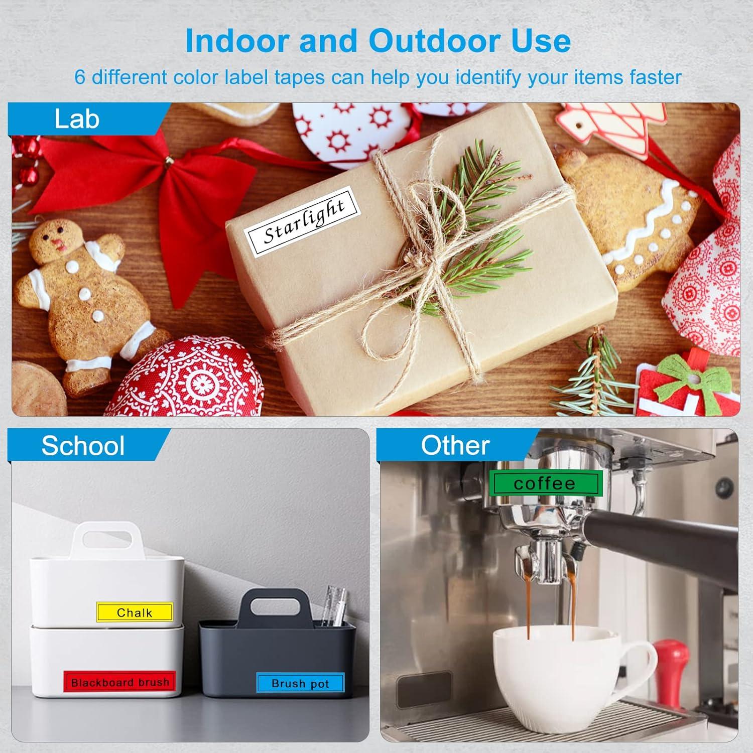 Cinta de Etiqueta 12mm BOYEEZON 6-Pack Compatible Brother