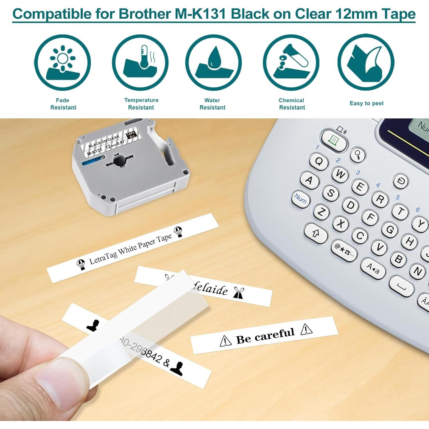 Cinta de Etiqueta 12mm BOYEEZON 6-Pack Compatible Brother