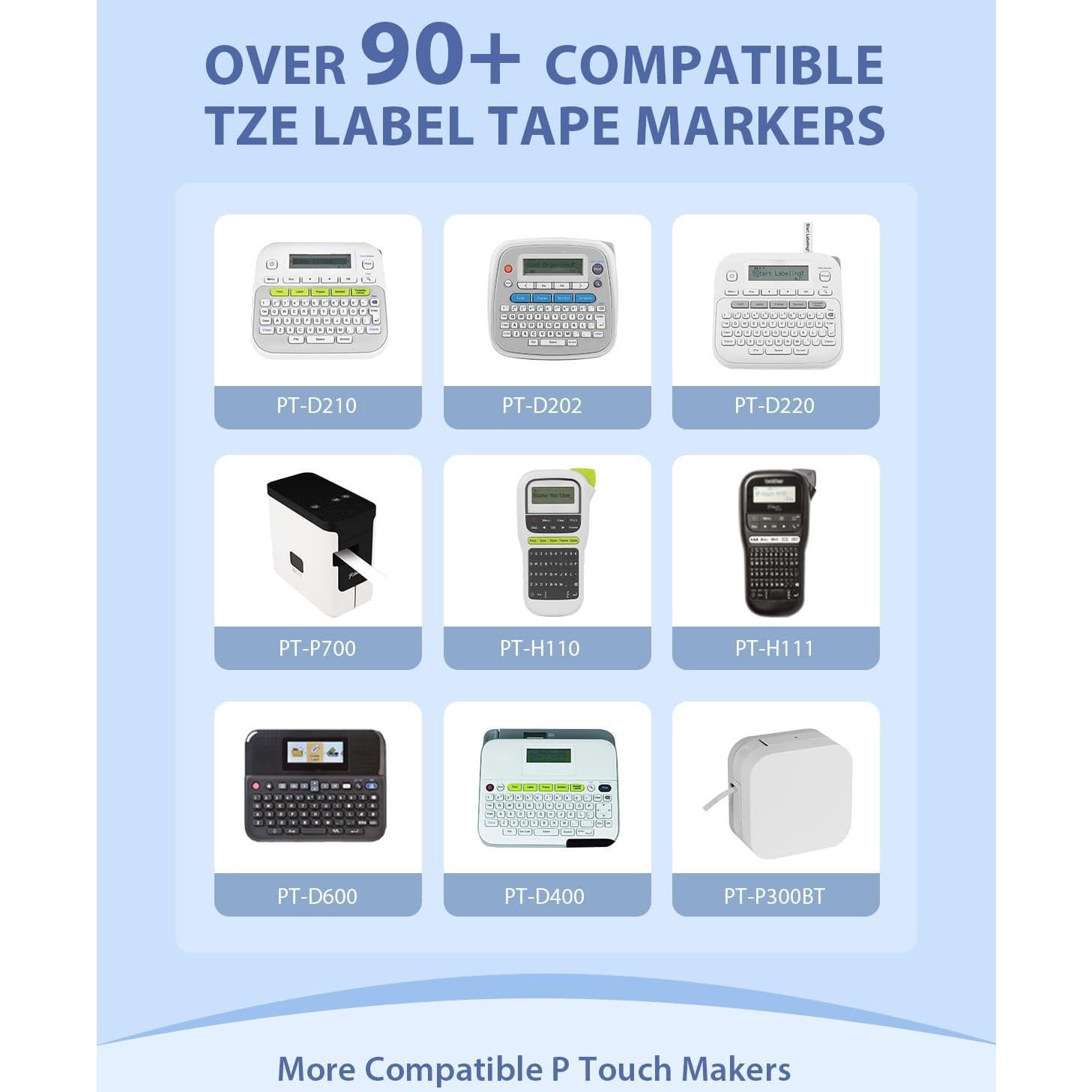 Cinta de Etiquetas Labelwell TZe-231 12mm Laminada Blanca