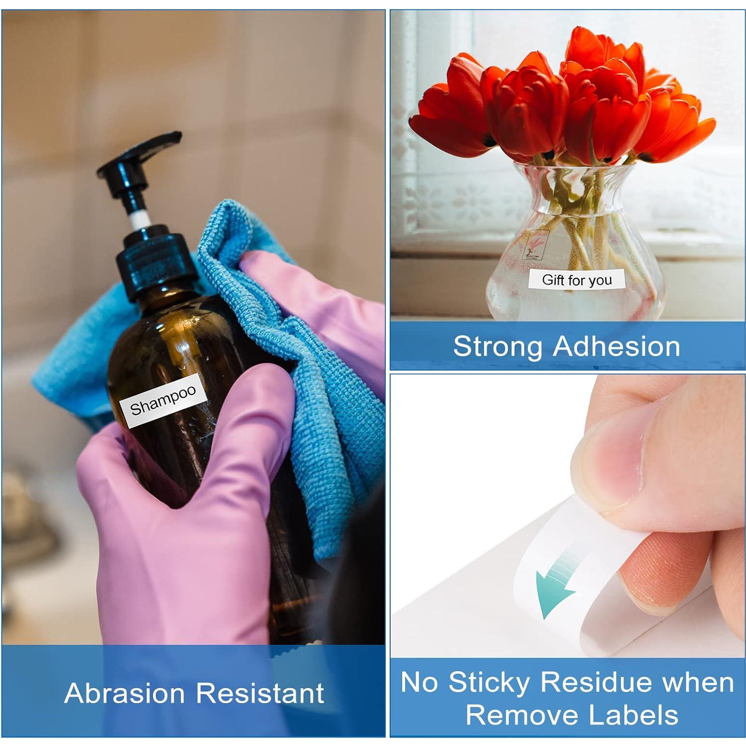 Cinta de Etiqueta Laminada Zencoma TZ 12mm Negra sobre Blanco - Paquete de 5