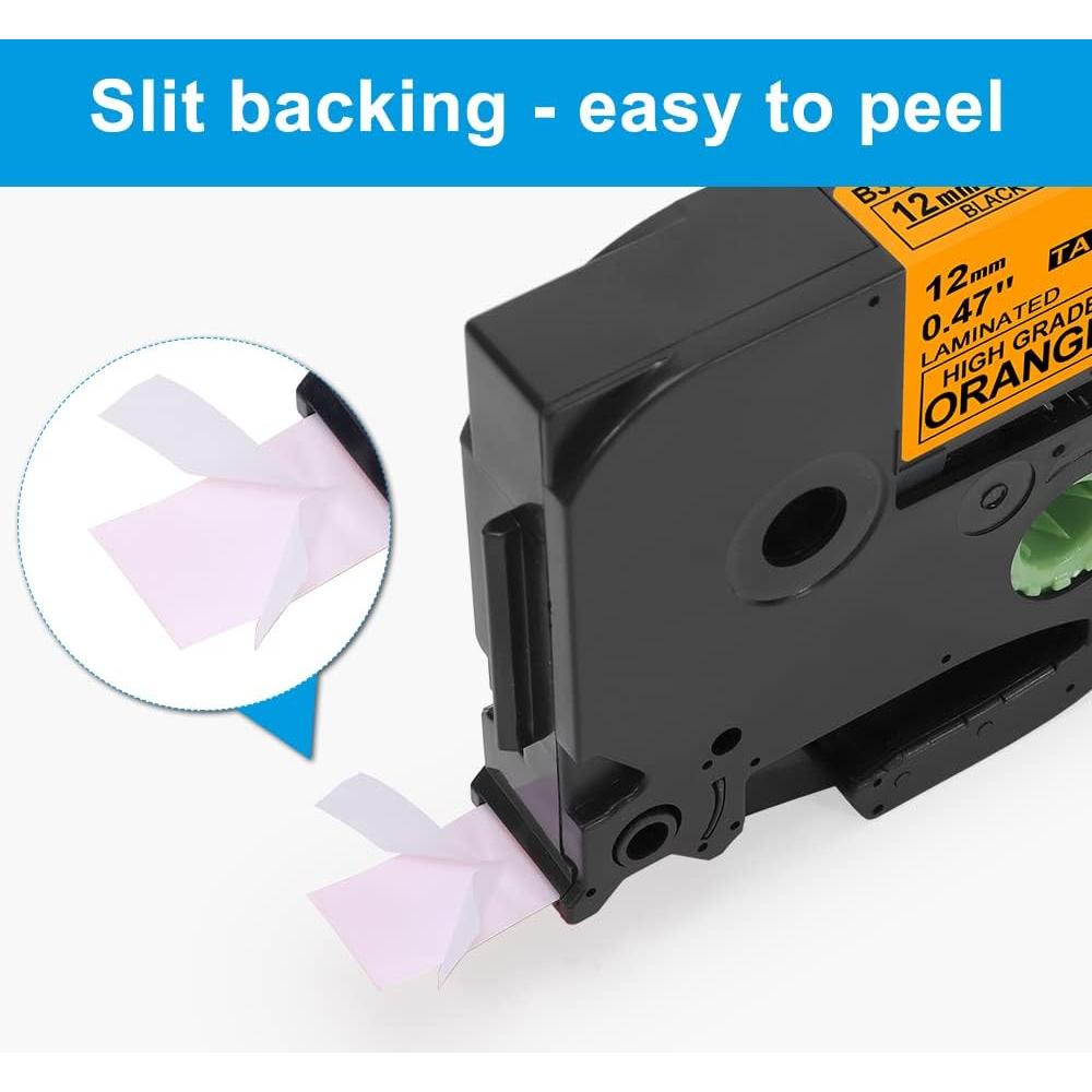 Cinta de Etiquetadora KINGDOM TZe-B31 12mm Negro/Naranja 2-Pack