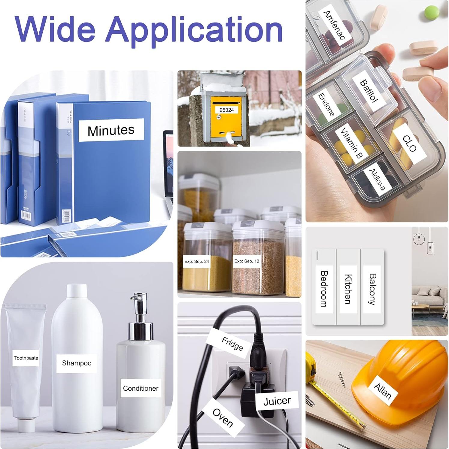 Cinta de Etiqueta NineLeaf 12mm MK231 MK131 2 Pack Negro Blanco