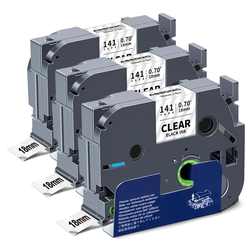 Cinta Laminada Transparente Absonic Tze-141 18mm 3 Pack