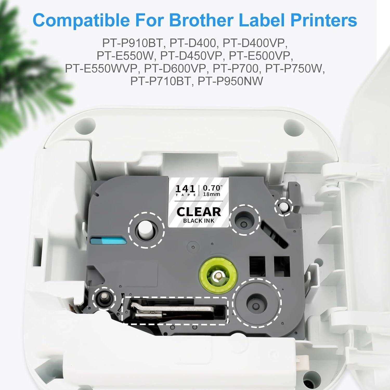 Cinta Laminada Transparente Absonic Tze-141 18mm 3 Pack