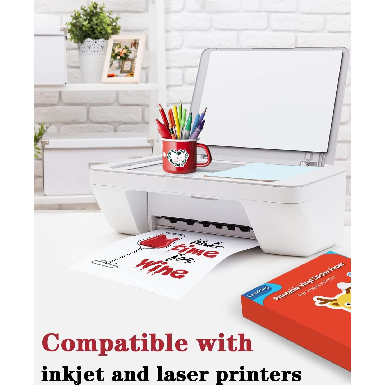 Papel Vinílico Imprimible Brillante Lzerking 200 Hojas 21.6x27.9 cm