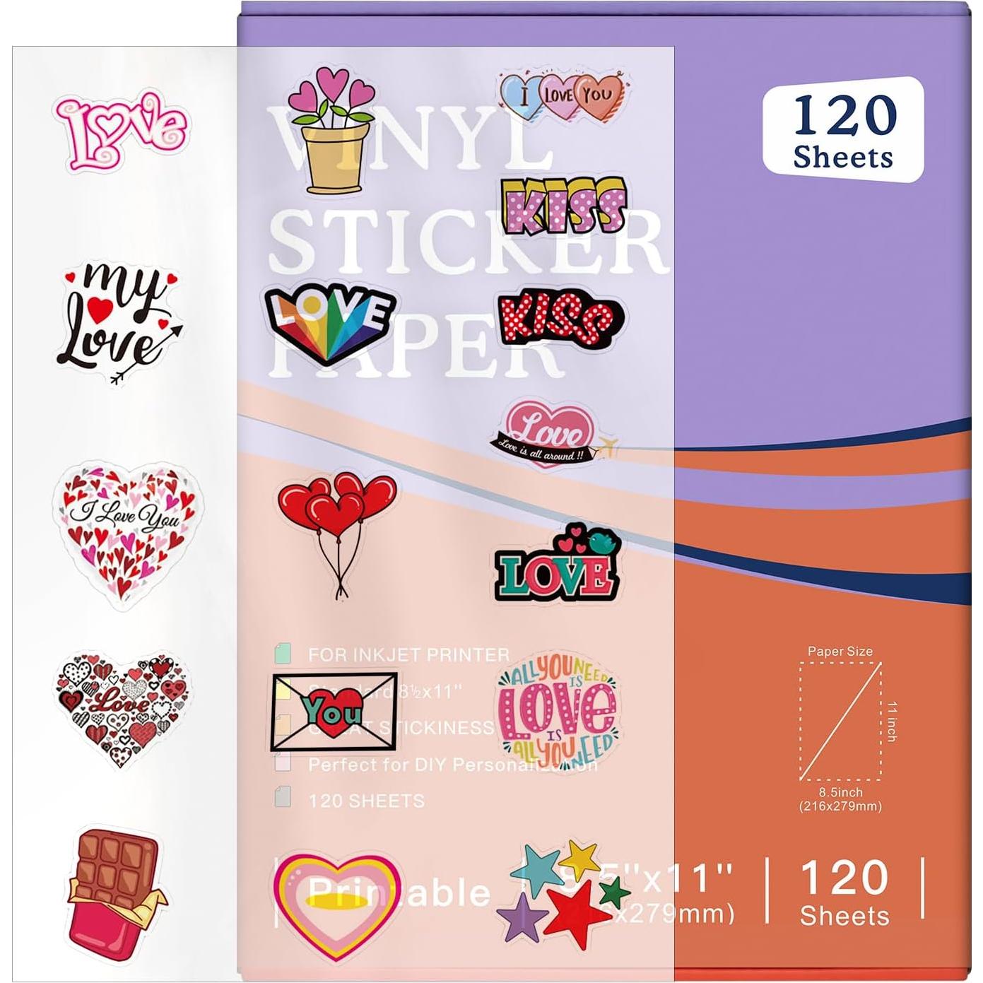 Papel de Etiquetas Transparentes Aevdor 120 Hojas 21.6x27.9 cm