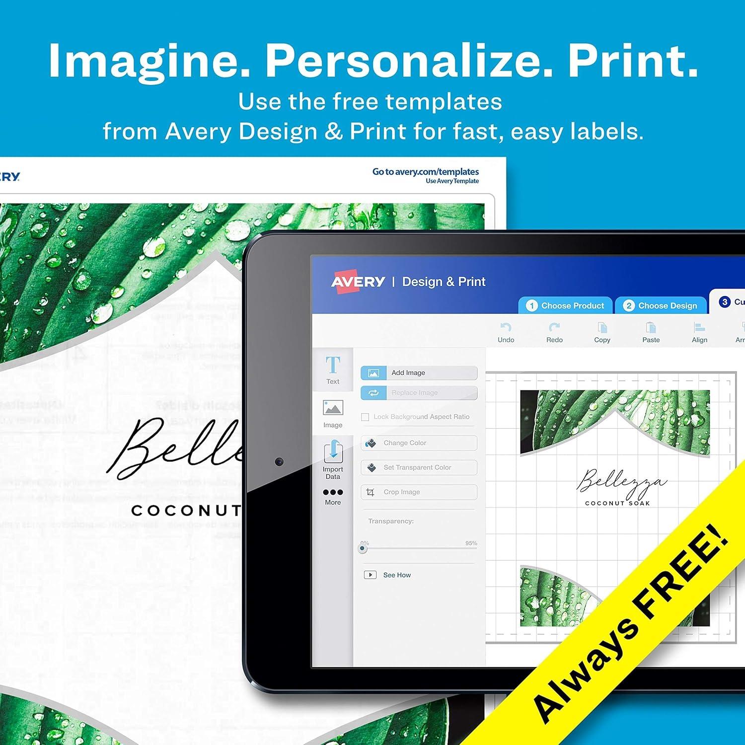 Etiquetas de Envío Transparentes Mate Avery 10 Unidades 21.6x27.9cm