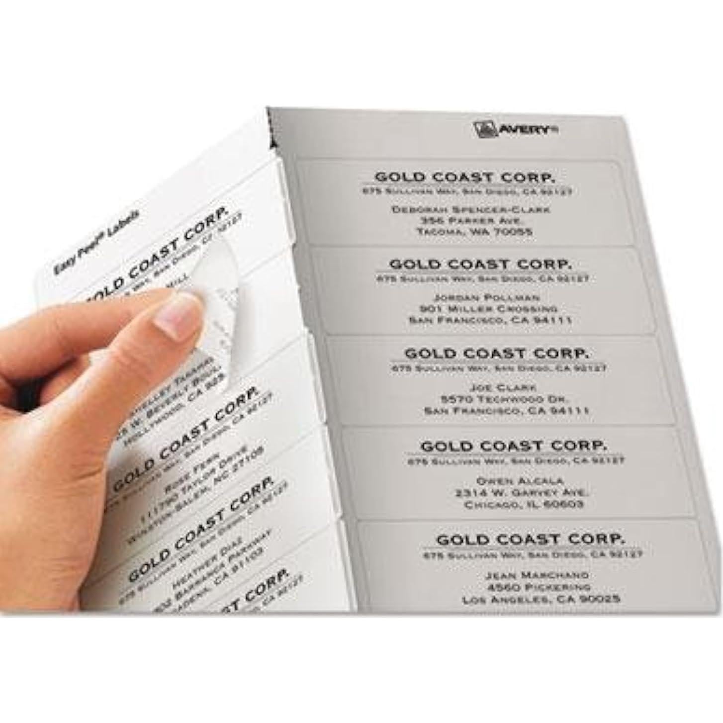 Etiquetas de Envío Transparentes Mate Avery 10 Unidades 21.6x27.9cm