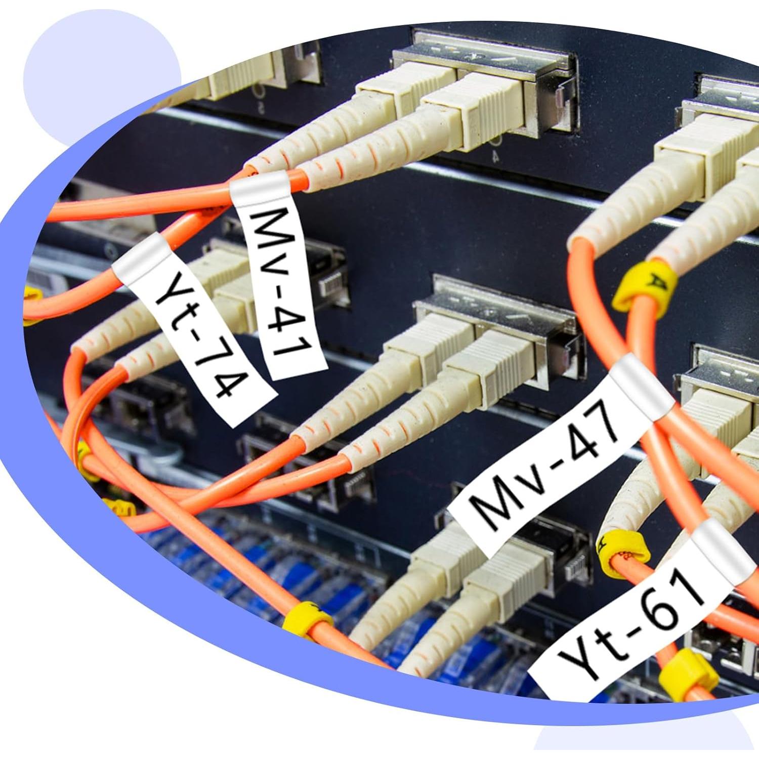 Paquete de 2 Cintas de Etiqueta KCMYTONER TZe-FX231 12mm Negro sobre Blanco