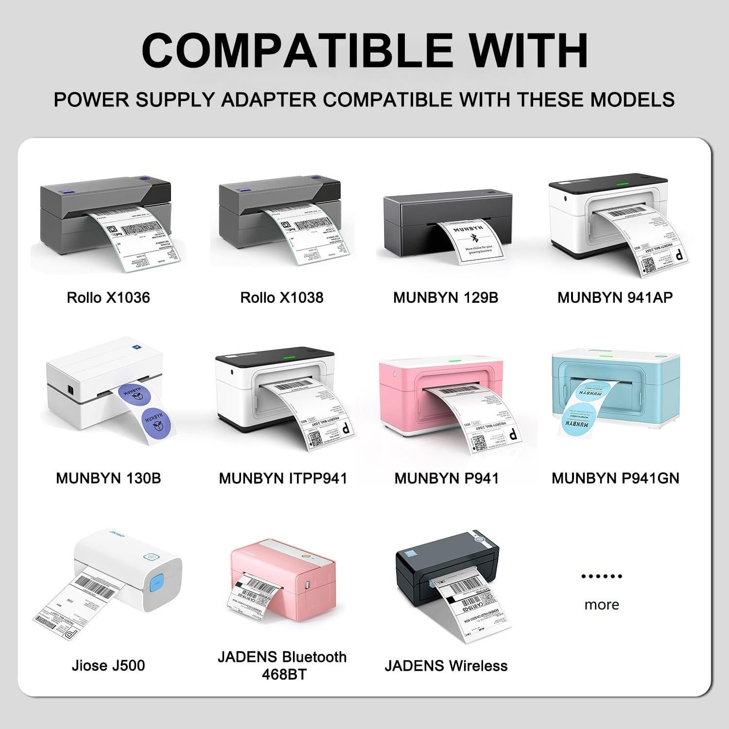 Adaptador de CA 24V 65W MUNBYN ITPP941 ITPP129 BEEPRT