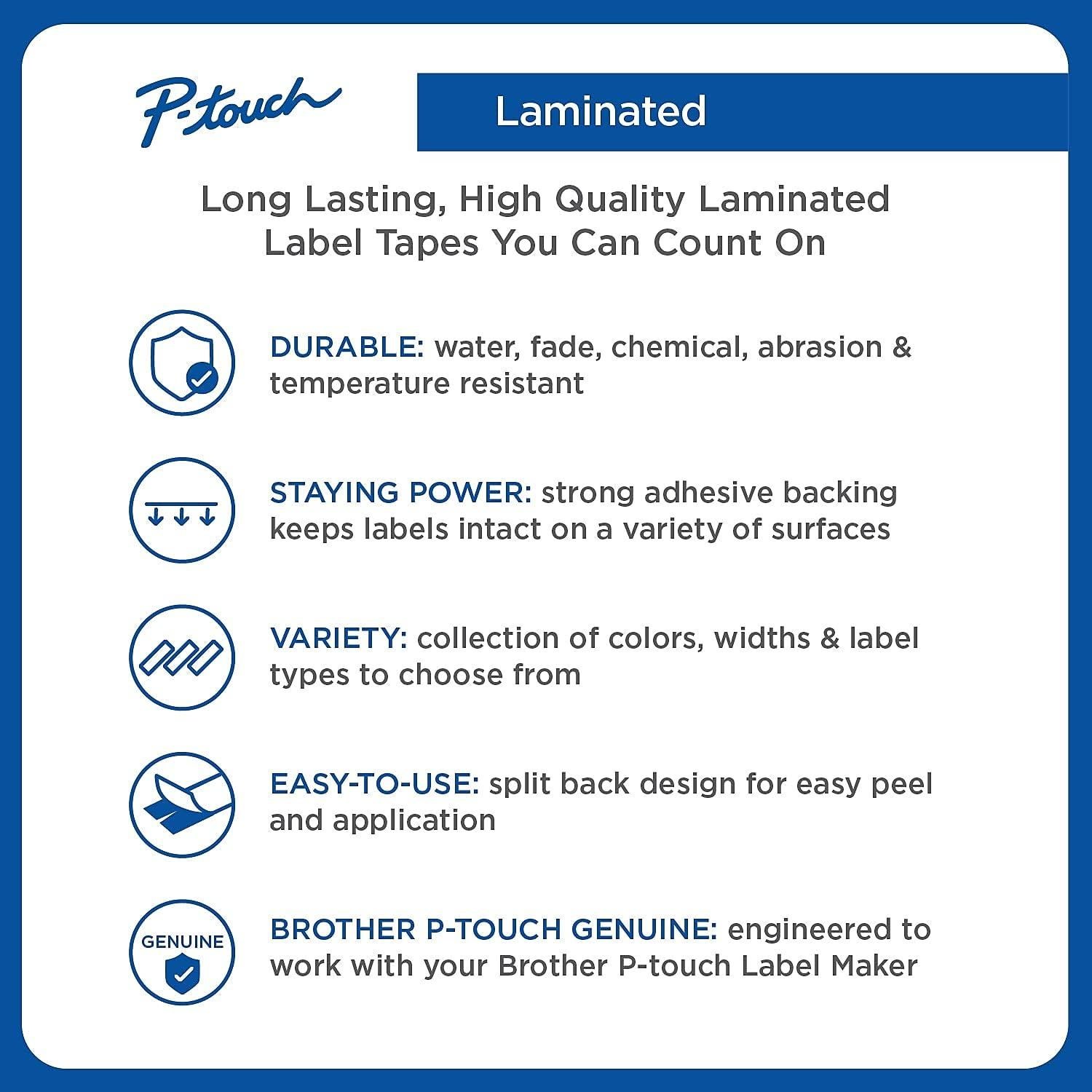 Cinta de Etiquetas Laminadas Brother TZe-251 2.54 cm x 7.92 m