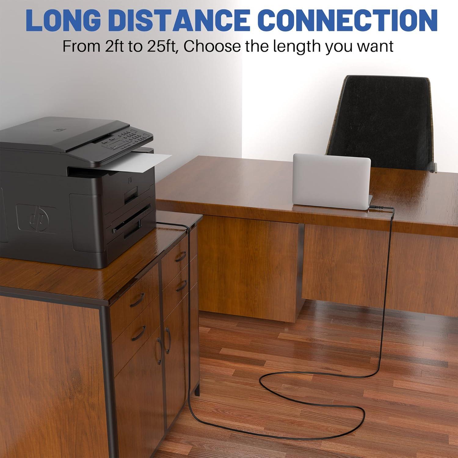 Cable de Impresora USB 2.0 Conable 1.22m Paquete de 3