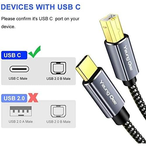Cable USB C a USB 2.0 tipo B 5 m Yeung Qee para impresora