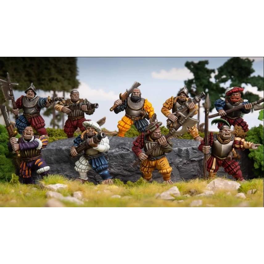 Figuras Ogres Landsknecht Wargames Atlantic 9 Piezas 28 mm