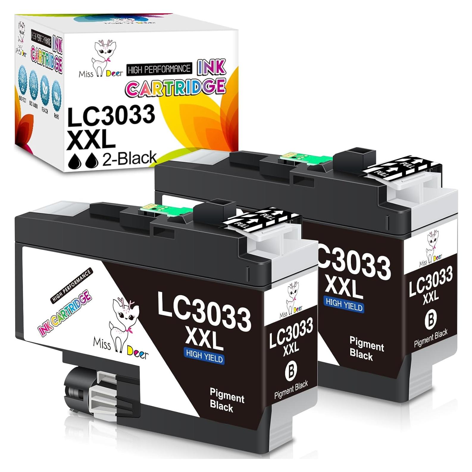 Cartuchos de Tinta Negra MS DEER LC3033 Paquete de 2 Alto Rendimiento