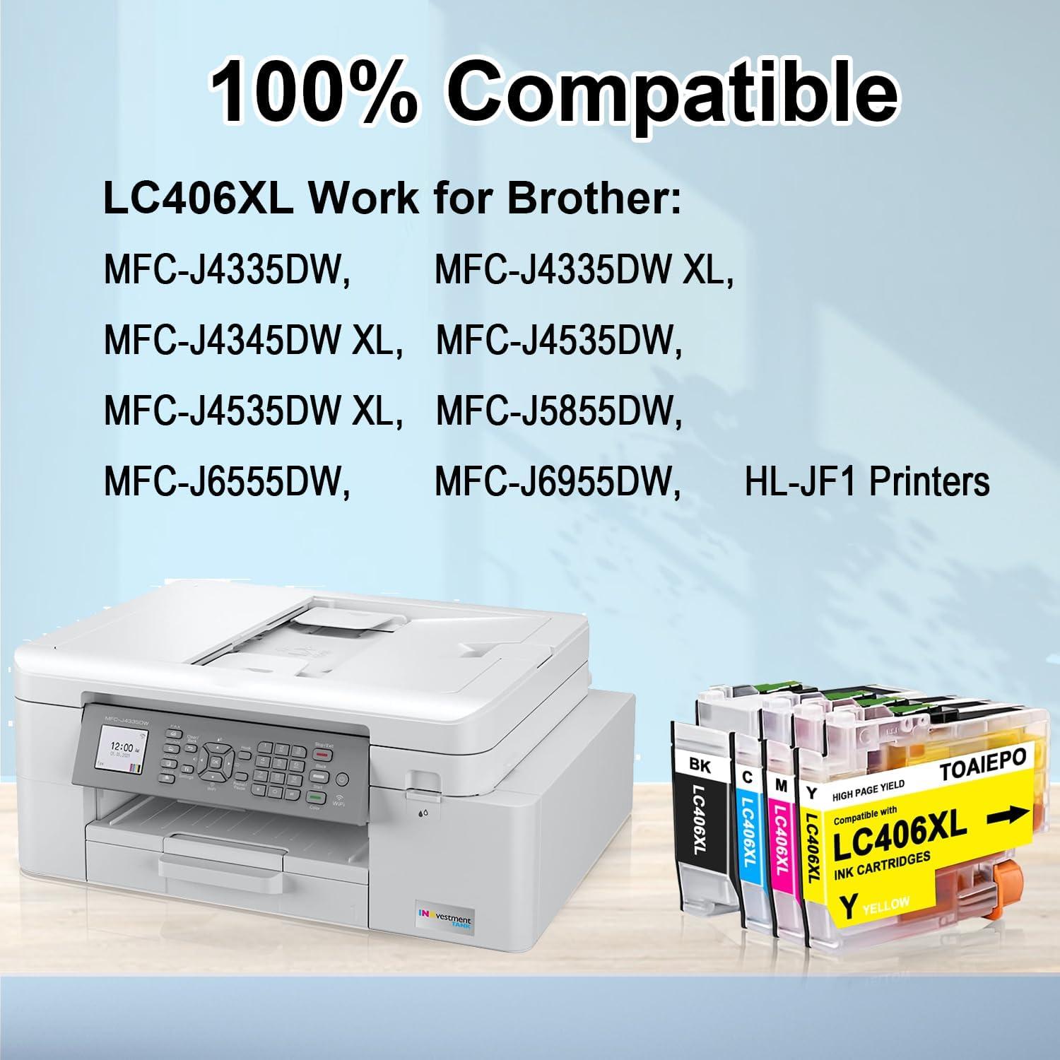 Cartuchos de tinta LC406XL TOAIEPO compatibles para Brother