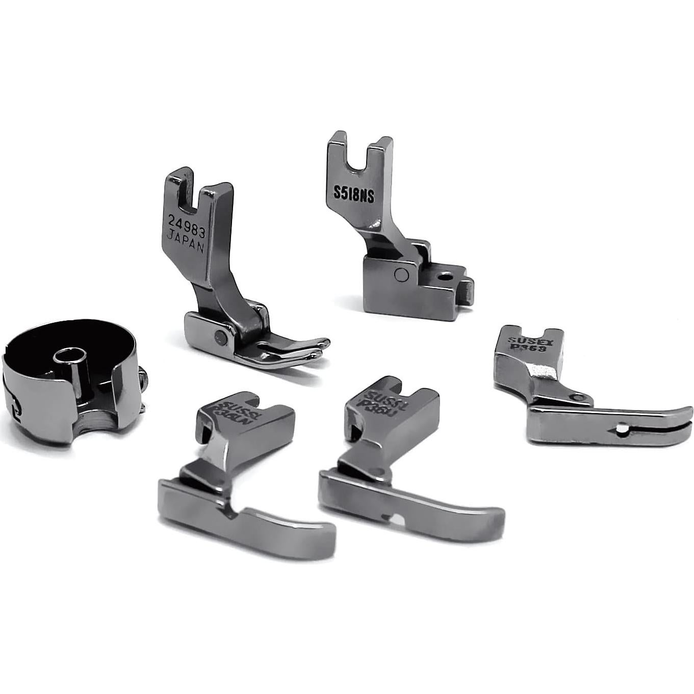 Kit 31 Piezas Bobinas y Pies de Prensatelas para Coser Singer, Juki, Consew