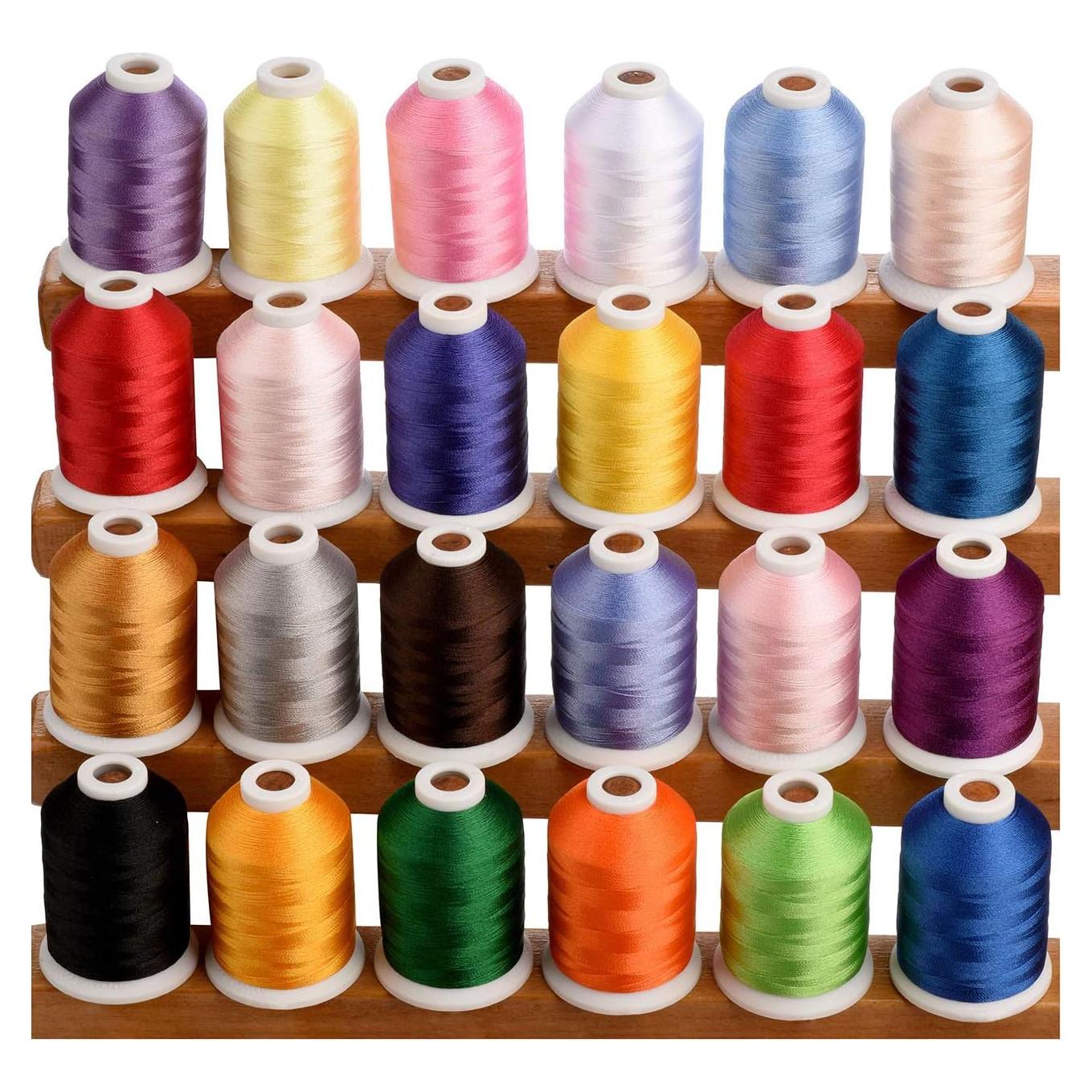 Hilo de Poliester Simthread 40wt 1100 Yardas 24 Colores Bordado