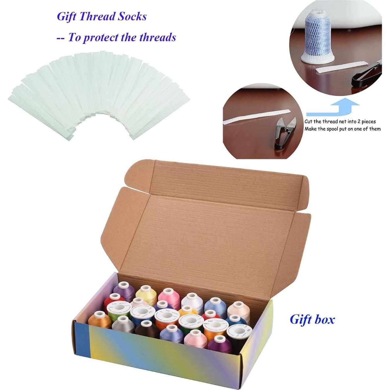 Hilo de Poliester Simthread 40wt 1100 Yardas 24 Colores Bordado