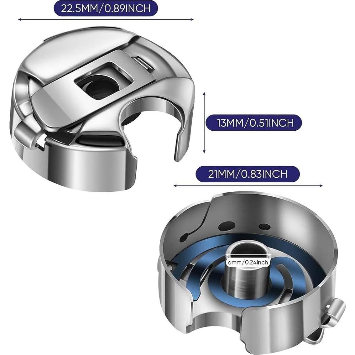 Funda de Bobina Estilo L AMORNPHAN 2PCS para Máquinas de Coser