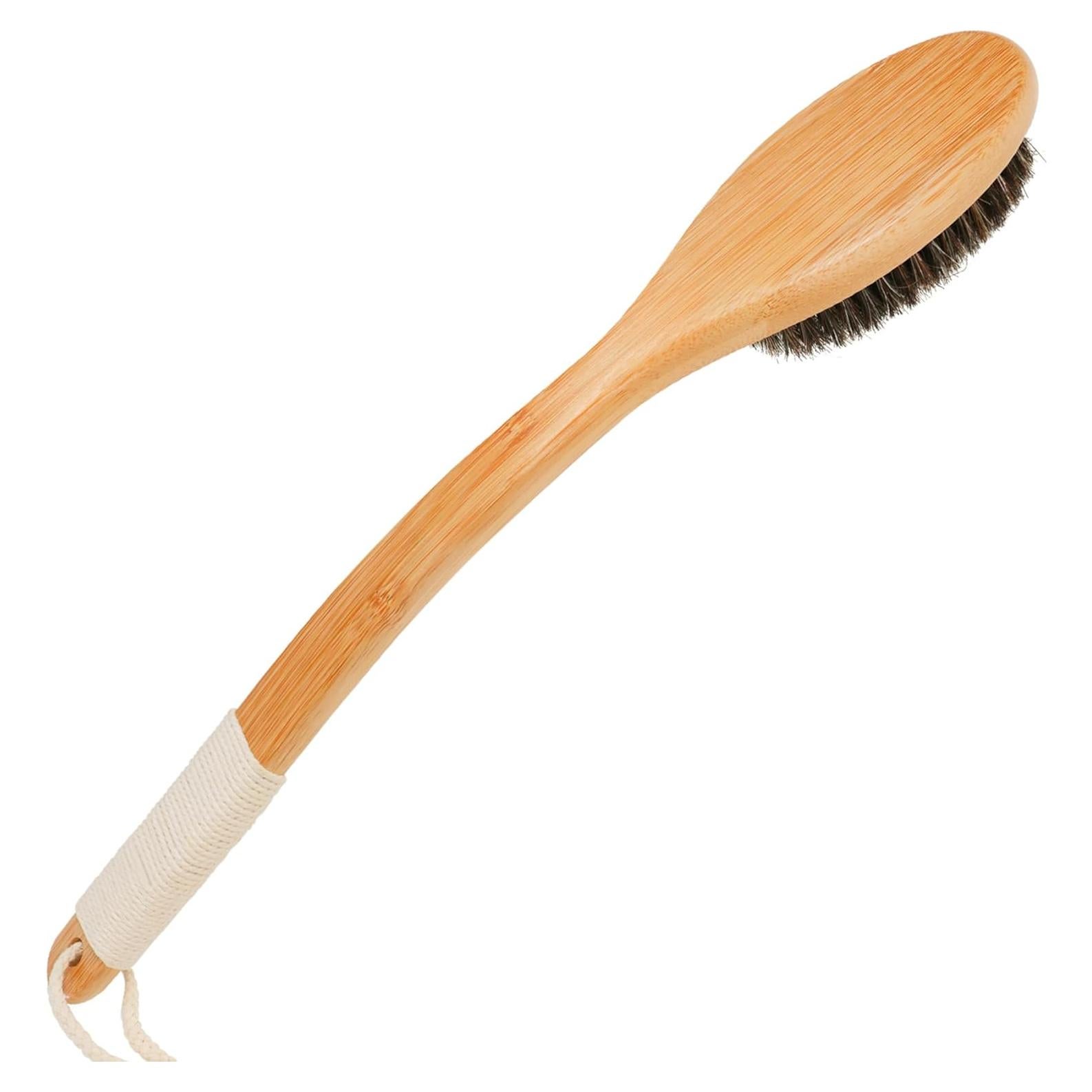 Cepillo de Baño Exfoliante OWIIZI con Mango Largo de Bambú 45.5cm
