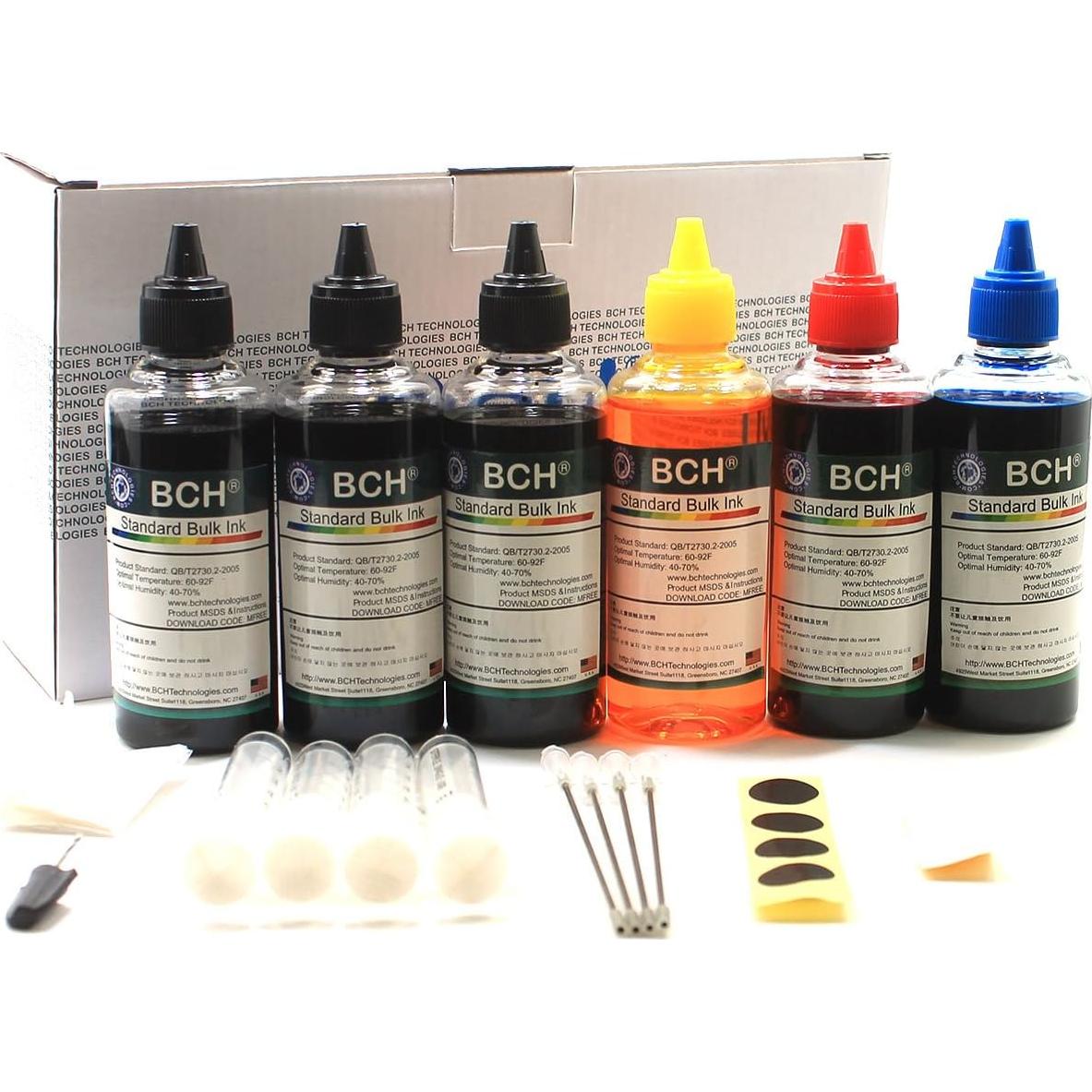 Kit de Recarga de Tinta BCH 600ml - 3x Negro, Cian, Magenta, Amarillo