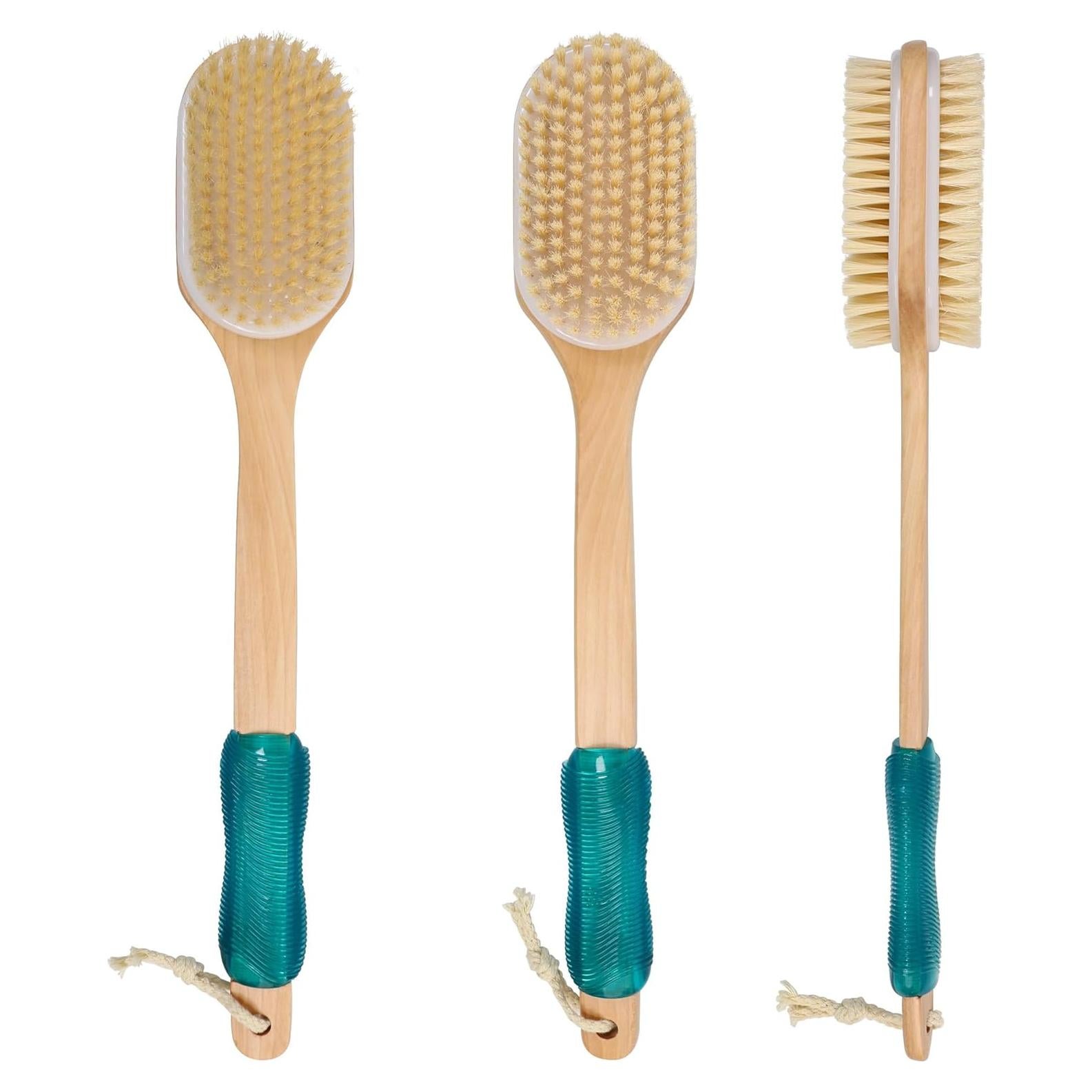 Cepillo de Espalda OWIIZI con Cerdas de Jabalí y Nylon, Mango Largo de Madera