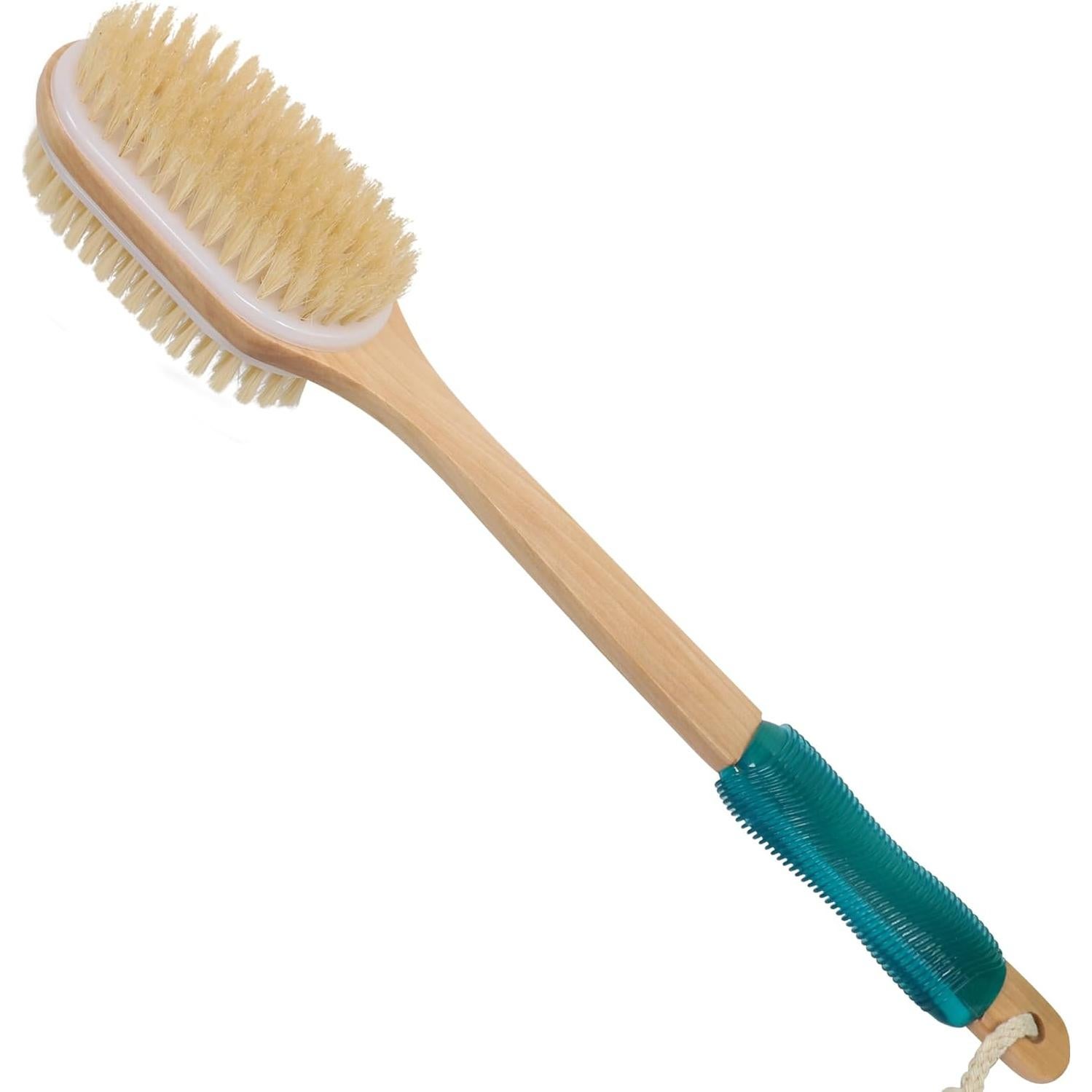 Cepillo de Espalda OWIIZI con Cerdas de Jabalí y Nylon, Mango Largo de Madera